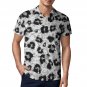 Men's Premium Ice Silk Polo Shirt, Rosette Leopard Spots Monochrome