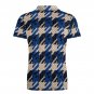 Men's Premium Ice Silk Polo Shirt, Blue Houndstooth Pattern