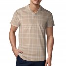 Men's Premium Ice Silk Polo Shirt, Light Pastel Plaid Pattern