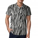 Men's Premium Ice Silk Polo Shirt, Zebra Stripe Pattern
