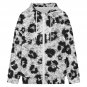 Women's Full-Zip Hoodie, Monochrome Rosette Leopard Spot Pattern