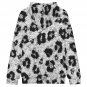 Women's Full-Zip Hoodie, Monochrome Rosette Leopard Spot Pattern