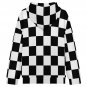 Women's Full-Zip Hoodie, Checkerboard Black White