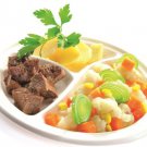 Compostable Portion Control ECO 9in 3-Section Plate with visual food guidelines(4 Pks 25, White)