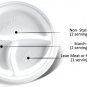Compostable Portion Control ECO 9in 3-Section Plate with visual food guidelines(4 Pks 25, White)