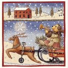 TEDDY BEAR ON A SLEIGH RIDE - 8 Stickers