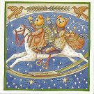 2 TEDDY BEARS & A ROCKING HORSE ARE OFF ON AN ADVENTURE!!! - 8 STICKERS