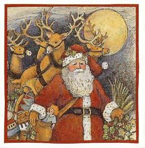 IT'S SANTA & HIS REINDEER WHO WILL BE JUMPING OVER THE MOON TONIGHT :) 8  Lang Stickers