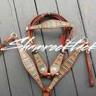 NEW multi color chevron print horse tack set