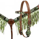 NEW Metallic Green Shimmer Pony Size Fringe Tack Set