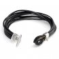Men Women GENUINE LEATHER Black Brown Fawn Cuff Wristband Bracelets 050