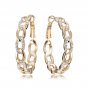 US Gifts 18K Gold White Filled High Quality Long Dangle Drop Earring AB009