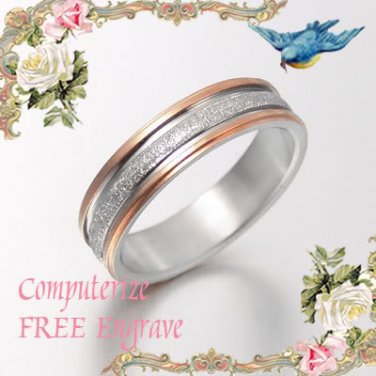 Men Women Gold Wedding Engagement Anniversary Bands Titanium Rings 4mm Sz4-10.5