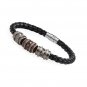 Men Infinity GENUINE LEATHER Black Brown Braided Wristband Bracelets MKUS049 ZA3