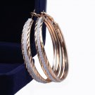 NEW Muti Tone Yellow Gold Silver Sparkle Big Round Hoop Earrings MK161US1