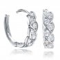 18K GOLD 52pcs Diamonds Round Hoop Pieced Women Jewlery Party Earring 1.5" 045