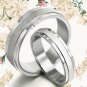 Engrave Men Women Silver Diamond Wedding Titanium Rings MKUSBB064 6mm Sz6-16