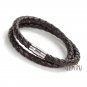 BUY 1 GET 1 FREE Men Women New Brown Braided Cuff Wristband Bracelet MKUS55-56B1