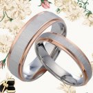 18K Rose Gold Matching Wedding Rings 082