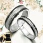 His Her Black Matching Wedding Titanium Rings 010