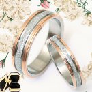 BOX 18K Rose Gold Groom&Bride Matching Wedding Engagement Titanium Rings Set 30