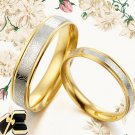 Groom/Bride 18K Gold Matching Wedding Engagement Couple Titanium 2 Rings Set 80