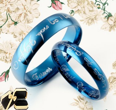 His and Her Matching Blue Wedding Rings 081