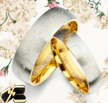 Men Women Gold Wedding Titanium Rings 089