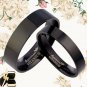 Groom Bride Black Matching Wedding Titanium Rings 045