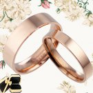 US Men Women Rose Gold Plain Wedding Flat Comfort Fit Ttianium Rings 085