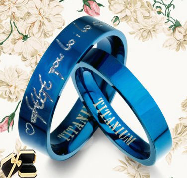 His and Her Matching Blue Wedding Rings 086