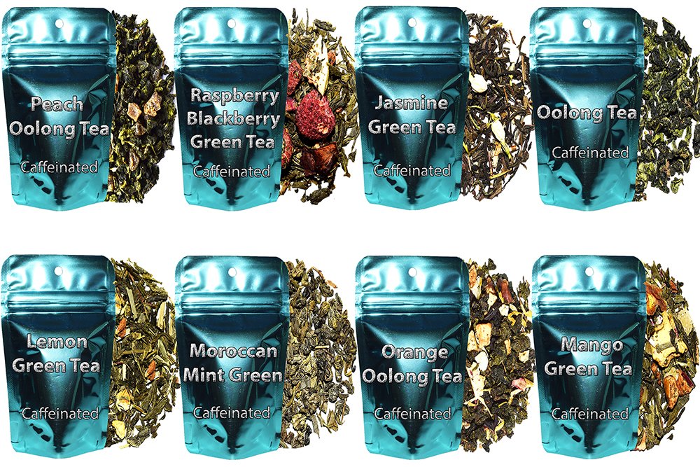 8 of Green Tea and Oolong Tea Samplers with Beautiful Gift Box