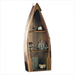 WOOD ROW BOAT WALL SHELF