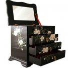 Elegant Oriental Black Lacquered Jewelry Box