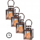 Copper Flameless Candle Lantern Sets - 5 Hour Timer