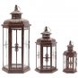Mission Flameless Candle Lantern Set of 3 - Natural Color Candles + Remote/Timer