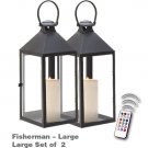 Vintage Flameless Candle Lanterns - Natural Color Candles + Remote