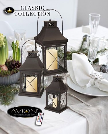 Flameless Candle Lanterns set with Premium Battery Operated Color LED Candles