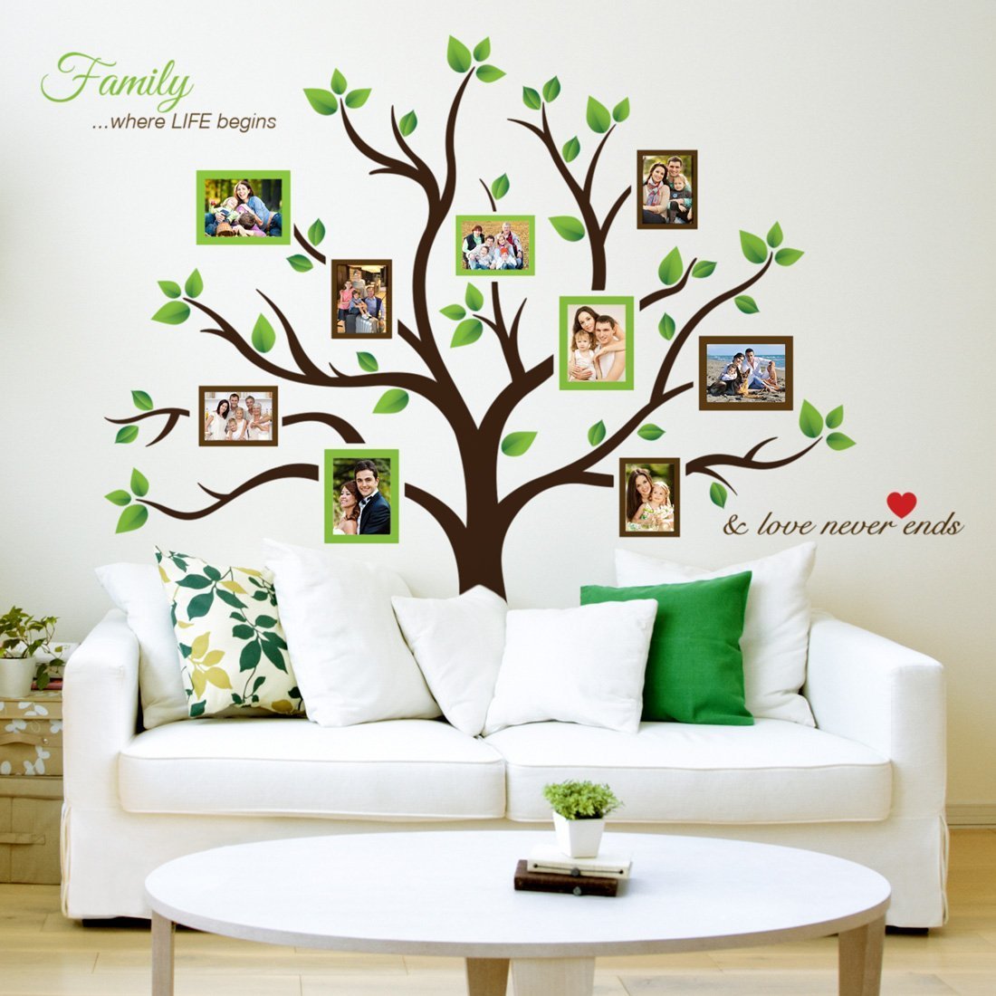 Large Family Tree Photo Frames Wall Decal (2 DAY SHIPPING)