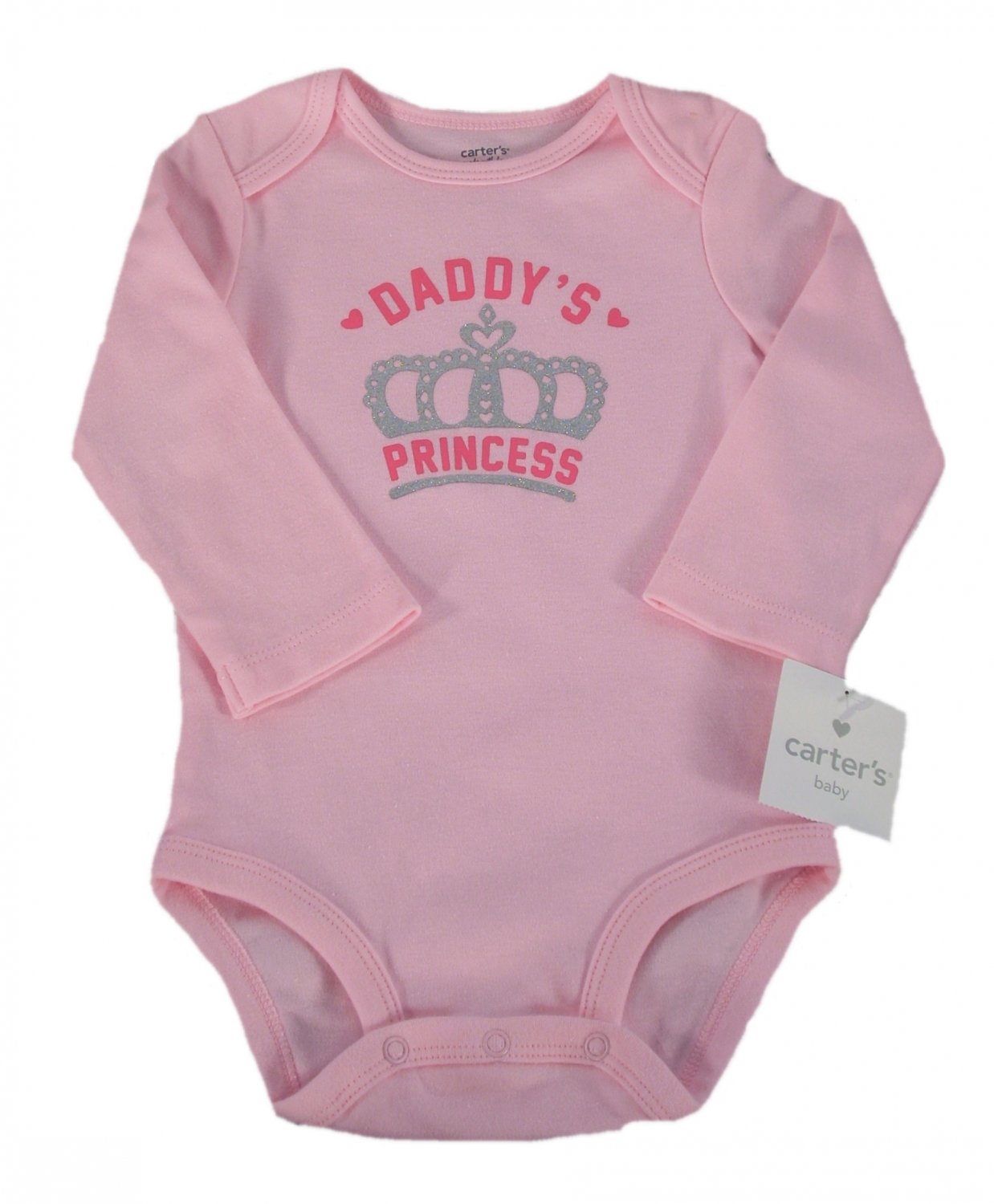 Carter's Infant Girls Light Pink Daddy's Princess Long Sleeve Bodysuit