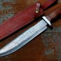 Handmade Knife-Damascus Steel Bowie Knife-Functional-Leather Sheath-