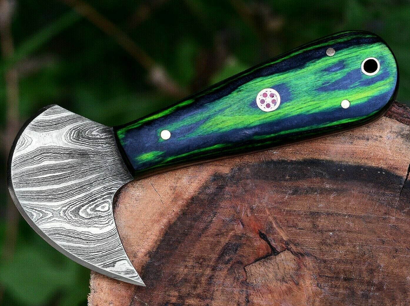 Leather Knife-Handmade Damascus Steel-Cutter-Saddler-Skiving Tool-QD16