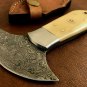 Leather Knife Handmade Damascus Steel Saddler Skiver-Leather Cutting-Tool-QD15