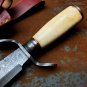 Handmade Bowie Knife-Damascus Steel-19"-Functional-Leather Sheath-Guard-Sharp