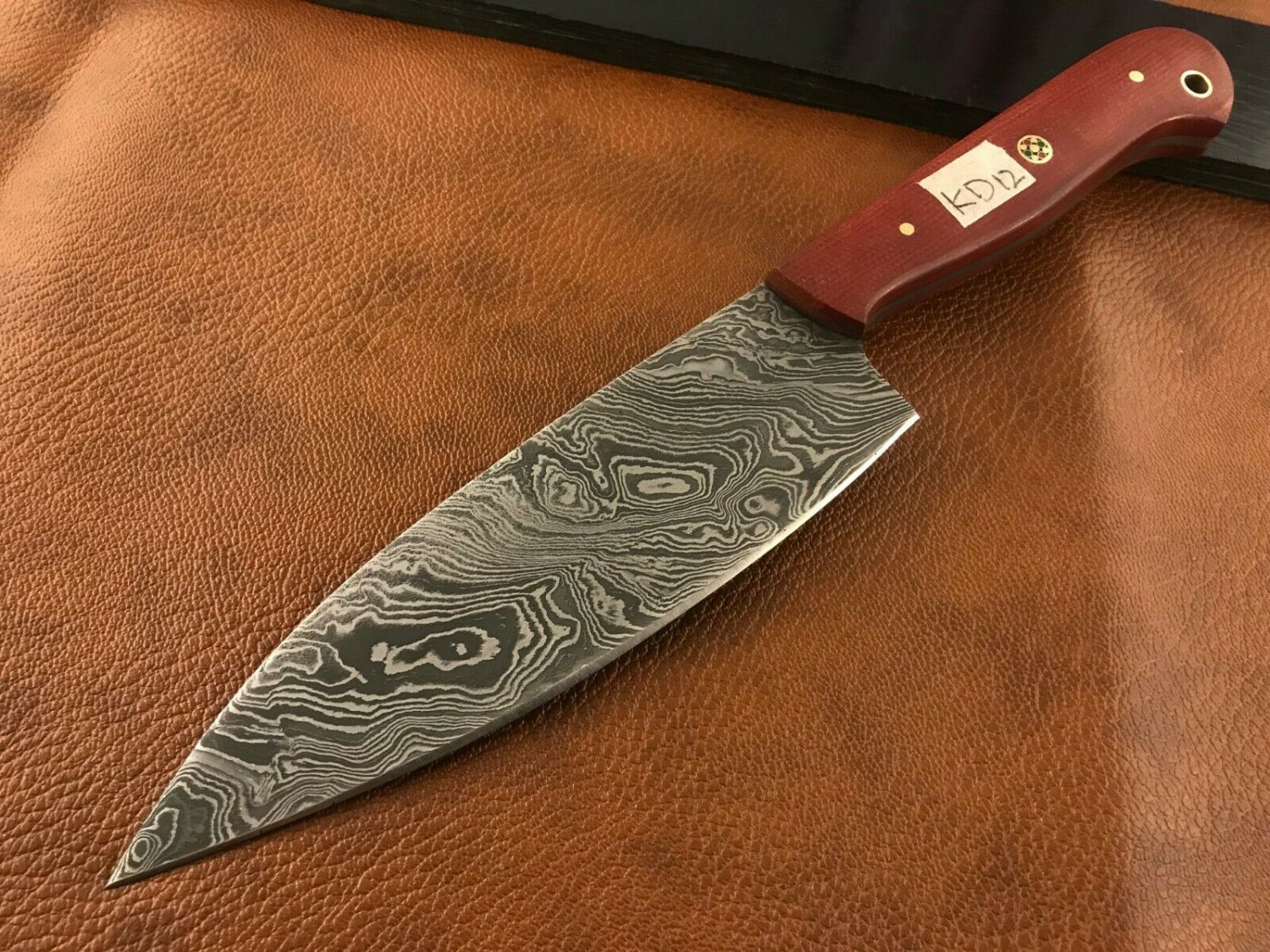 Handmade-Blacksmith Crafted Damascus Steel Kitchen-Chef Knife-Sharp-KD12