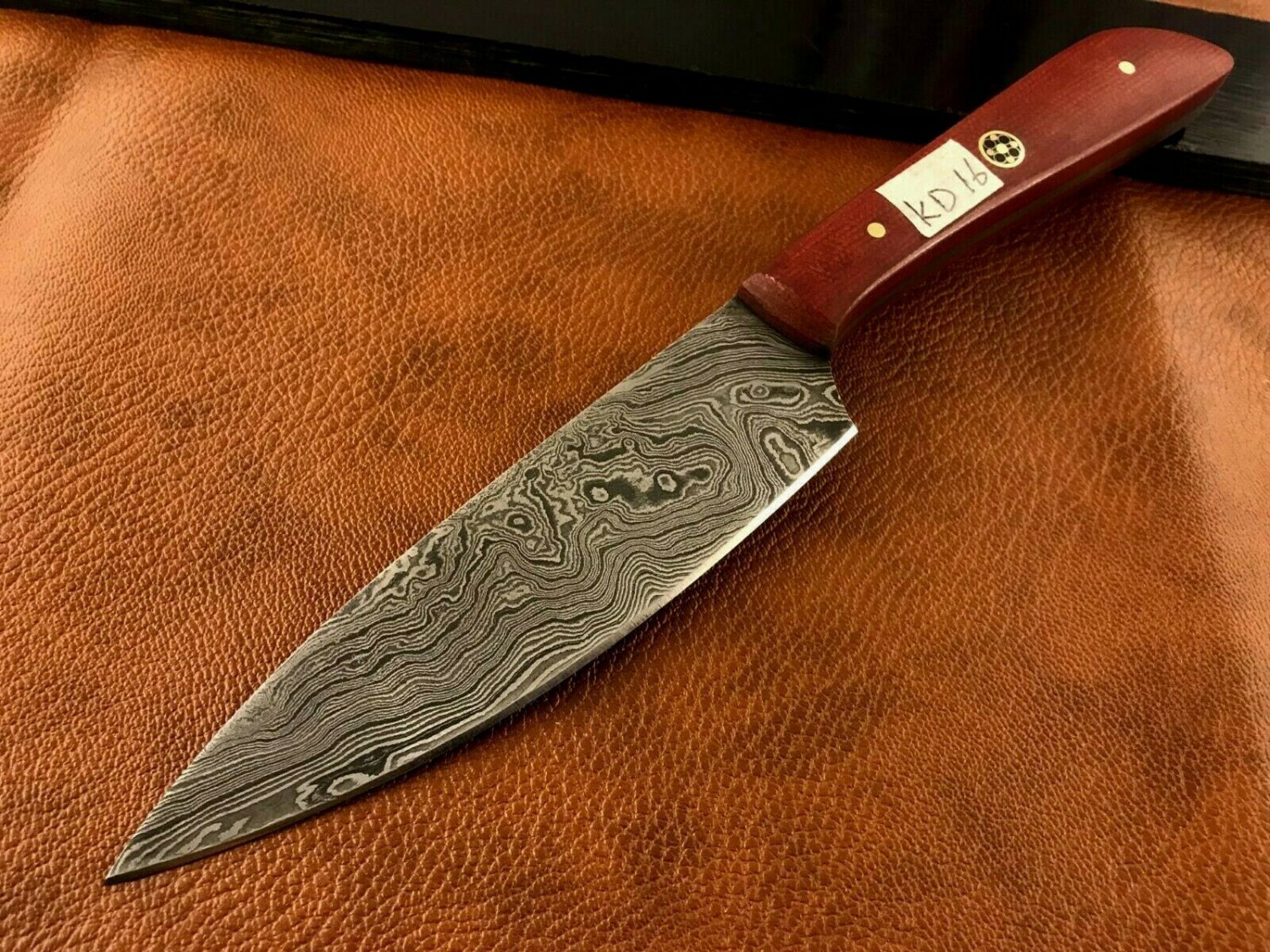 Handmade-Blacksmith Crafted Damascus Steel Kitchen-Chef Knife-Sharp-KD16