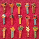 PEZ NO FEET PINS RARE VINTAGE COMPLETE SET 1970`s WITH DISNEY CHARACTERS