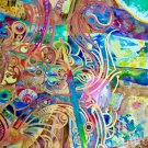 11"X15" Clockwork Magic Watercolor and Acrylic mixed-media color painting wall art and home decor