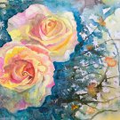 Rose Courts the Shade'11"x15"Original Fine Art Watercolor painting wall art and home décor