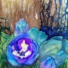 Fine Art 'Lakeside Garden' 12"X18" Original Watercolor and Acrylic mixed-media color painting
